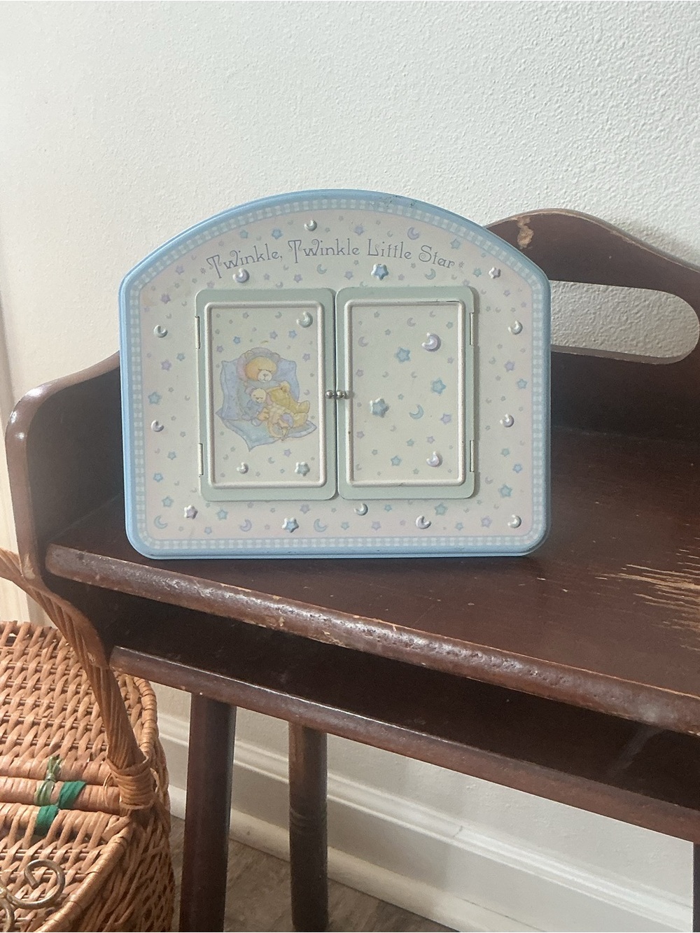 Vintage Twinkle Twinkle Little Star Blue Nursery picture frame Eden toys rare - Picture 10 of 14